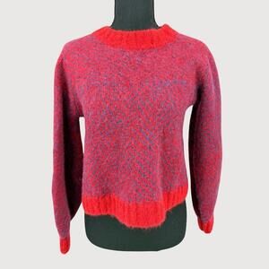 Xirena Alpaca Blend Sweater Luxe Fuzzy Knit Crew Neck Size S